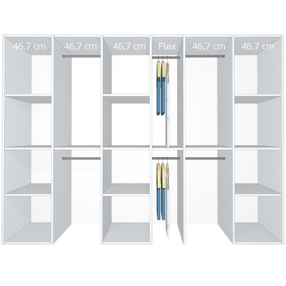 Inventar fra bredde 260 cm til 280 cm - Kitchn - Model A