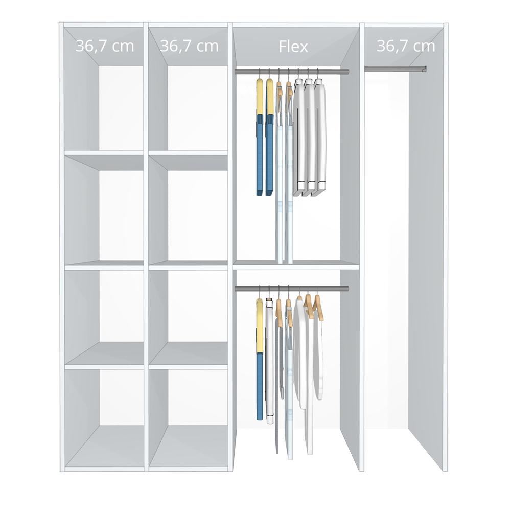 Inventar fra bredde 160 cm til 180 cm - Kitchn - Model B