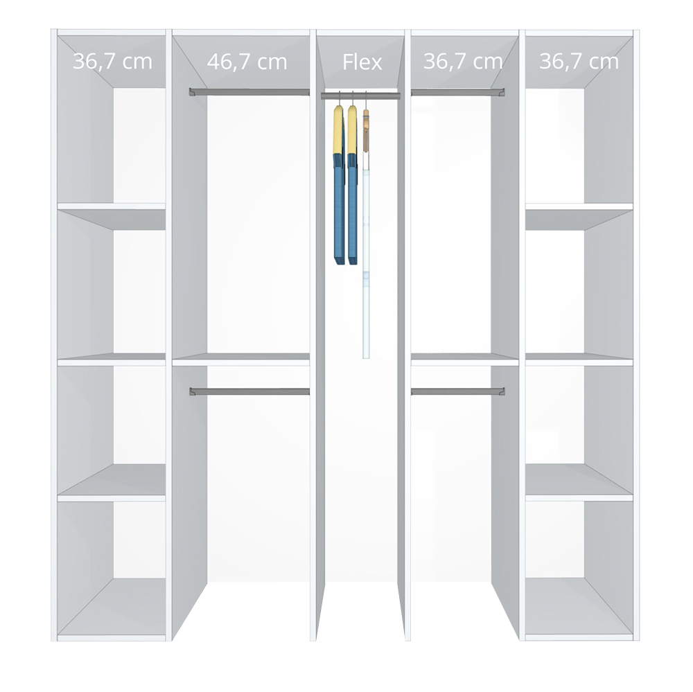 Inventar fra bredde 180 cm til 200 cm - Kitchn - Model B