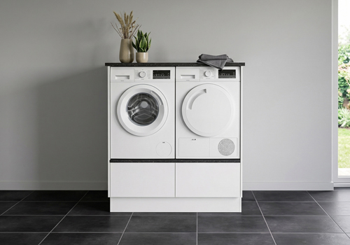 Multi-Living Bryggers sæt med Cibo Bianco | Underskab m. skuffe, Vaskeskab, Gavle, Sokkelsæt - Bryggers sæt 1