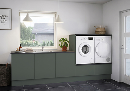 Multi-Living Bryggers sæt med Cibo Verde | Underskab m. skuffe, Vaskeskab, Gavle, Sokkelsæt - Bryggers sæt 23