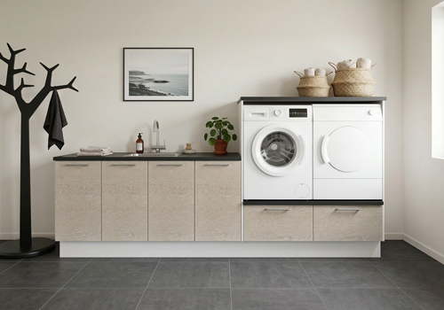 Multi-Living Bryggers sæt med Wien | Underskab m. skuffe, Vaskeskab, Gavle, Sokkelsæt - Bryggers sæt 1