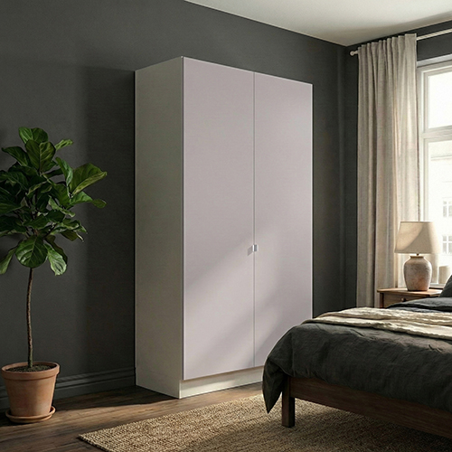 Kitchn Garderobeskab med 2 låger i grå 120 cm fra Kitchn med Phoenix Cashmere front