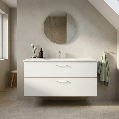 Kitchn BADSÆT 122 CM Hvid Marmorvask