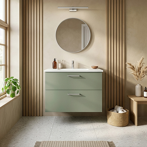 Kitchn  Badsæt B:82 cm med hvid marmorvask Vælg mellem flere fronter
