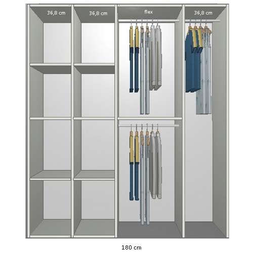 Inventar fra bredde 160 cm til 180 cm Model B