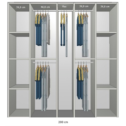 Inventar fra bredde 180 cm til 200 cm Model B