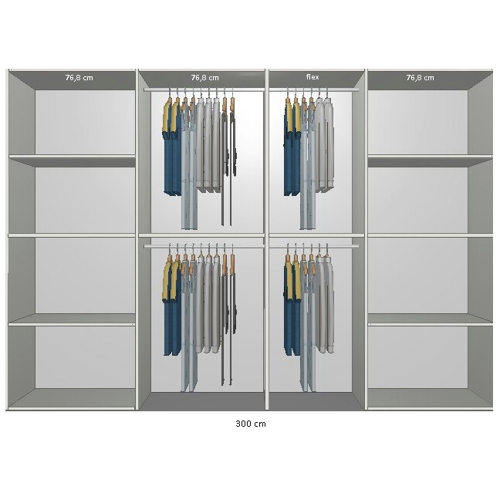 Inventar fra bredde 280 cm til 300 cm Model A