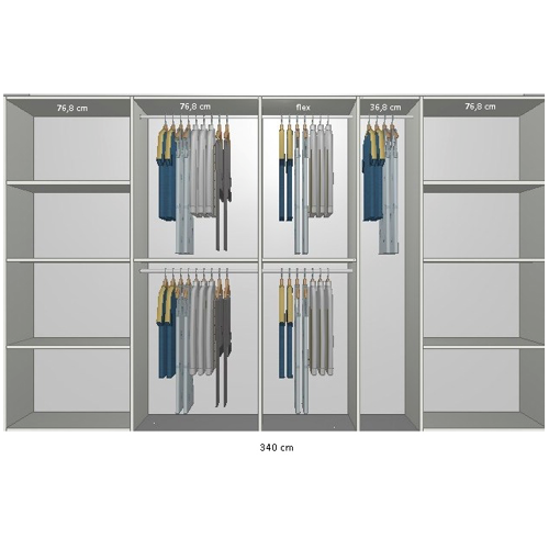 Inventar fra bredde 320 cm til 340 cm Model A