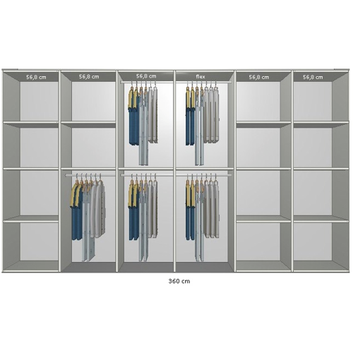 Inventar fra bredde 340 cm til 360 cm Model B