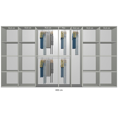 Inventar fra bredde 380 cm til 400 cm Model B