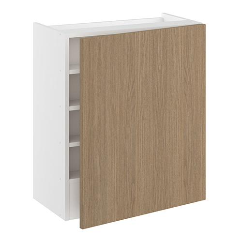 Emhætteskab, 1 låge, Blændstykke 163 mm, 2 hylder, m/aftagelig bagplade. H:704 B:600 D:320