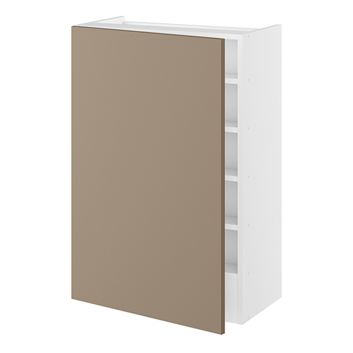 Emhætteskab, 1 låge, 3 hylder, m/aftagelig bagplade. H:896 B:600 D:320