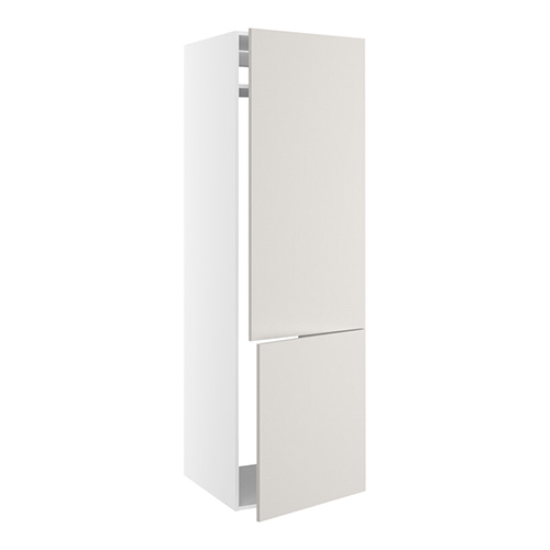 Højskab, t/integreret køl-frys med fladhængsler, 700mm låge, 1436mm låge øverst, u/hængselsboring, 1 hylde, u/bagbeklædning. H:2144 B:600 D:580