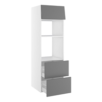 Kitchn Højskab til combiovne nichemål 912x567 mm. 2 skuffer H:348 og toplåge H:316 H:1952 D:580 B:600