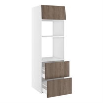 Kitchn Højskab til combiovne nichemål 912x567 mm. 2 skuffer H:348 og toplåge H:316 H:1952 D:580 B:600
