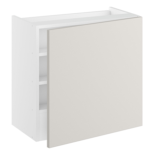 Emhætteskab, 1 låge, 3 hylder, m/aftagelig bagplade. H:576 B:600 D:320