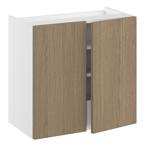 Emhætteskab, m/dobbelt låger, 3 hylder, m/aftagelig bagplade. H:576 B:600 D:320