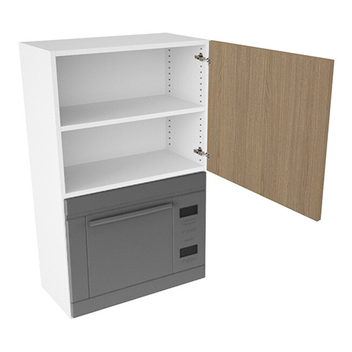 Overskab, t/microovn, 444mm låge, blændfront 96mm, hul: 426mm. H:896 B:600 D:320