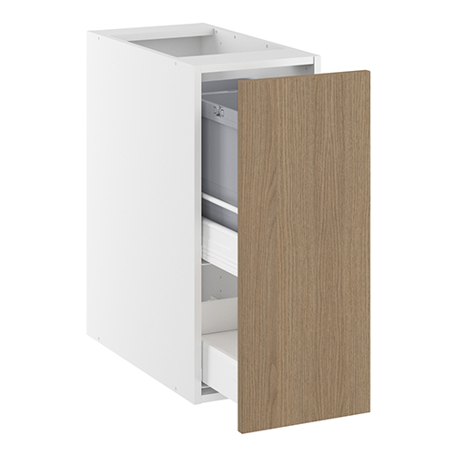 Underskab, m/luksusaffaldsudtræk, 1 låge, 2 spande, 1 bundskuffe. H:704 B:300 D:580