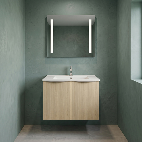 Badsæt, 80cm, Hvid Porcelænsvask. H:576 B:800 D:430