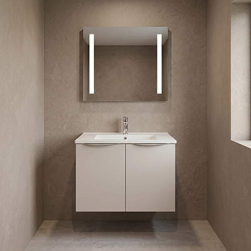 Badsæt, 80cm, Hvid Porcelænsvask. H:576 B:800 D:430
