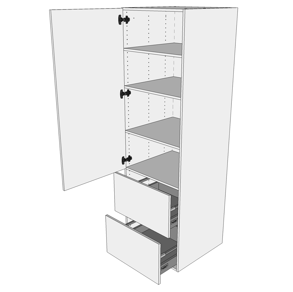 Multi-Living Køkken opbevaringsskab i Wien H: 195,2 cm D: 60,0 cm - Fuldudtræk/softluk - Bredde: 40 cm