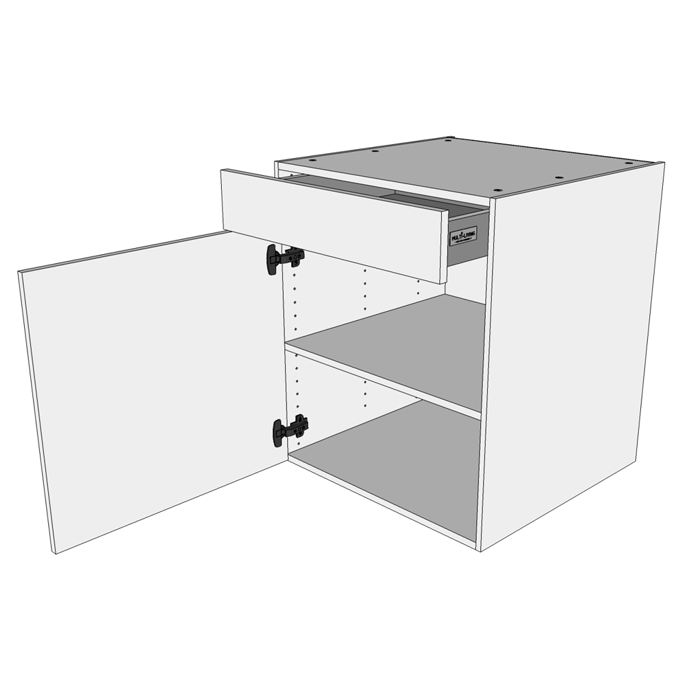 Multi-Living Køkken hyldeskab i Wien H: 70,4 cm D: 60,0 cm - 1 låge & skuffe fuldudtræk/softluk - Bredde: 60 cm
