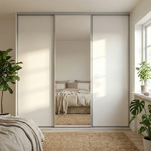 Mogensen Compact skydelåger på mål til garderobe med 3 låger - Total bredde 144 til 192 cm.